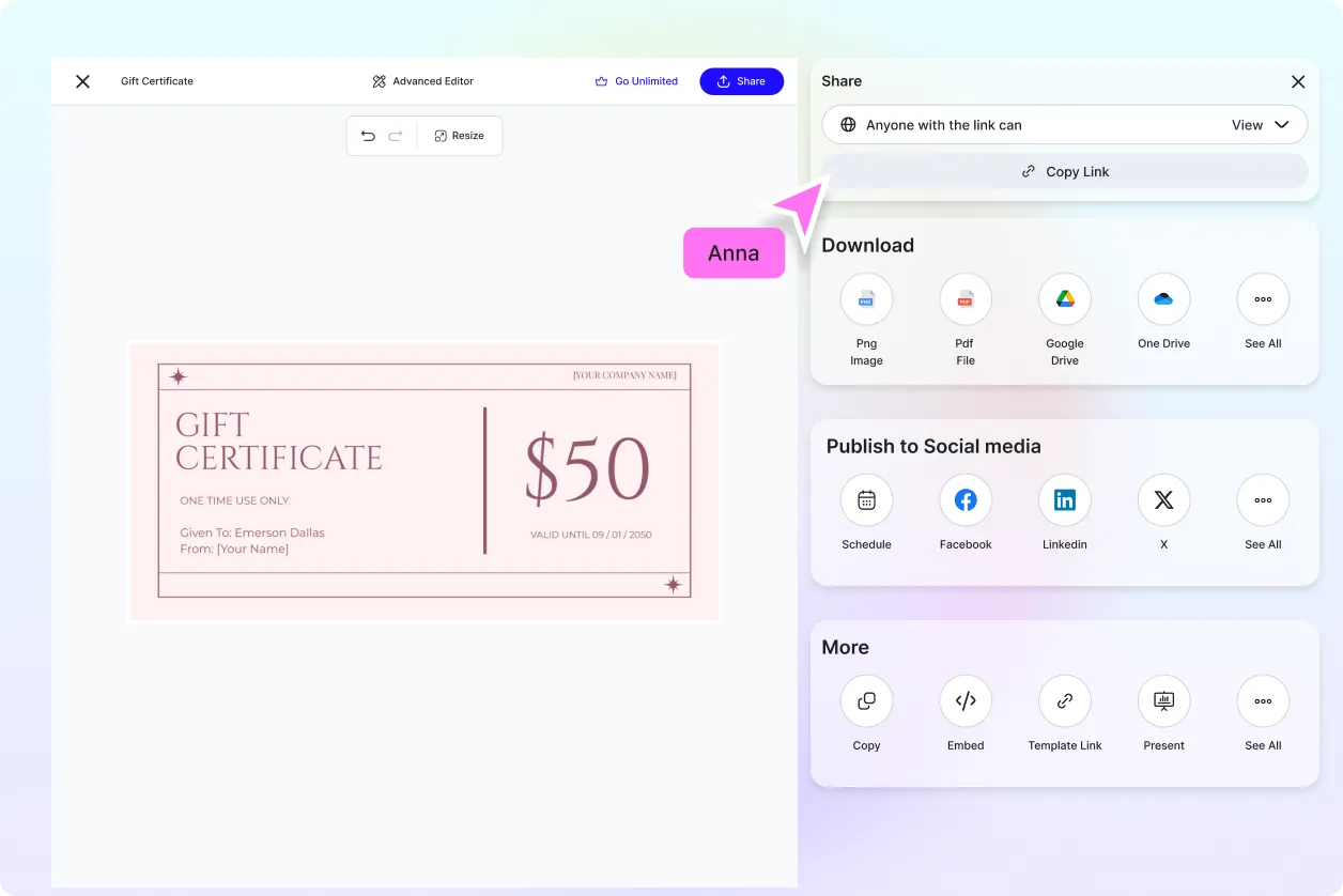 Free AI Gift Certificate Generator, Free Gift Certificate Maker Online